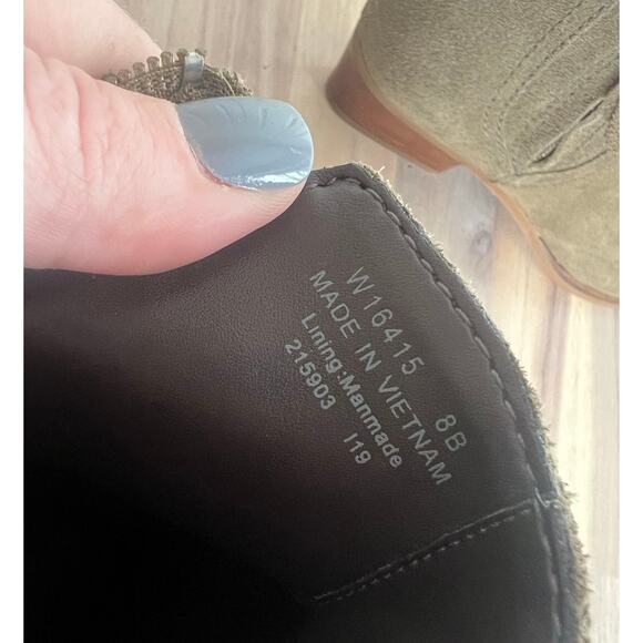 Cole Haan Hadlyn NWOT Women's Green Suede Ankle Boots Booties Side ZIp Size 8 B - Picture 7 of 7